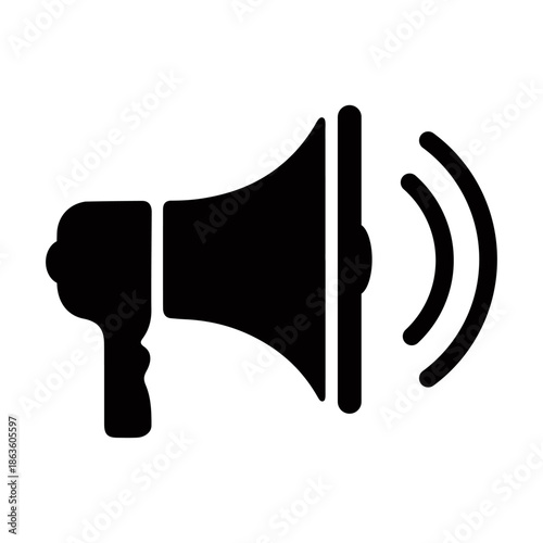 Loud hailer, megaphone, loudspeaker icon. EPS 10 Vector illustration graphic i solated on white background.