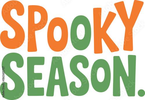 Spooky Season Text in Orange and Green Colors