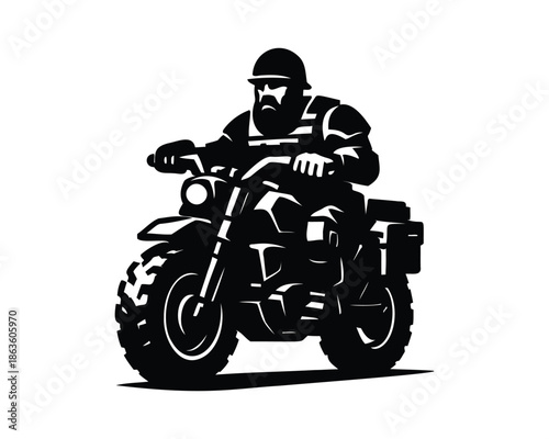 Military motorcycle rider, Rider wearing combat helmet, Military scout riding, Special forces motorcycle rider with goggles, Heavy military combat motorcycle, Bearded police motorcycle rider, military