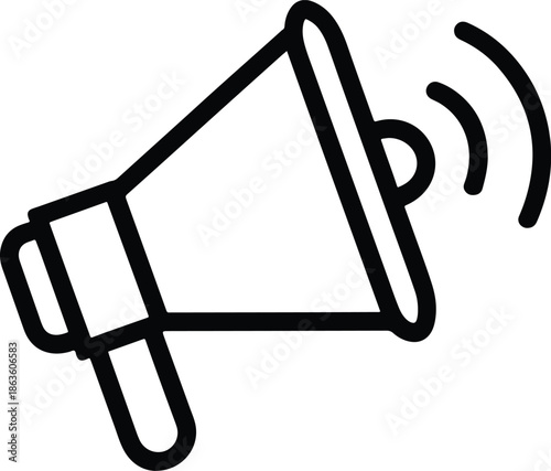 Megaphone Icon Communication Announcement Illustration