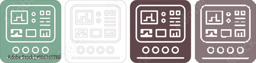 Digital Circuit Board Icons Set