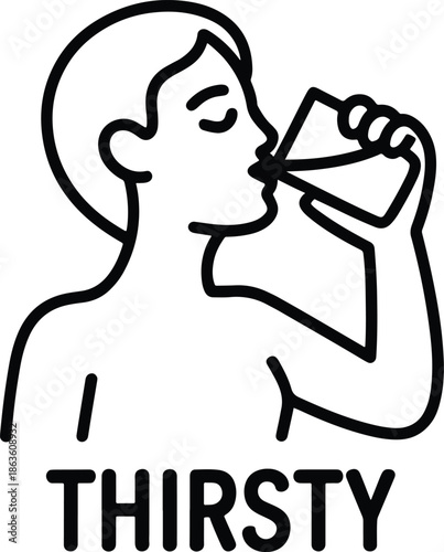 Person drinking glass of water feeling thirsty