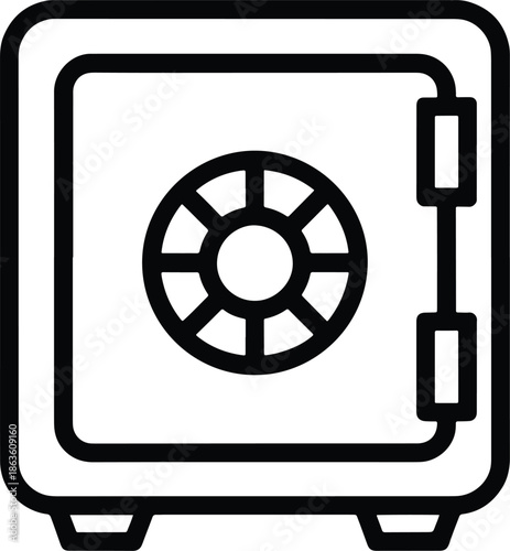 Simple Safe Icon on White Background