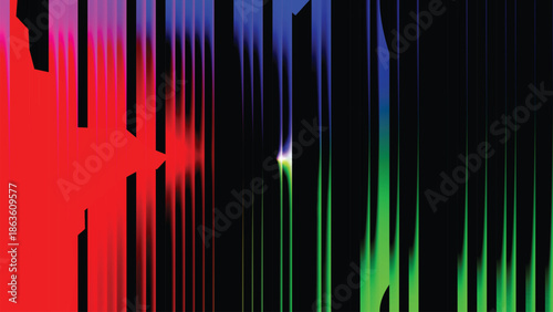 visible light emission spectrum with distinct colored bands and central bright white focal point