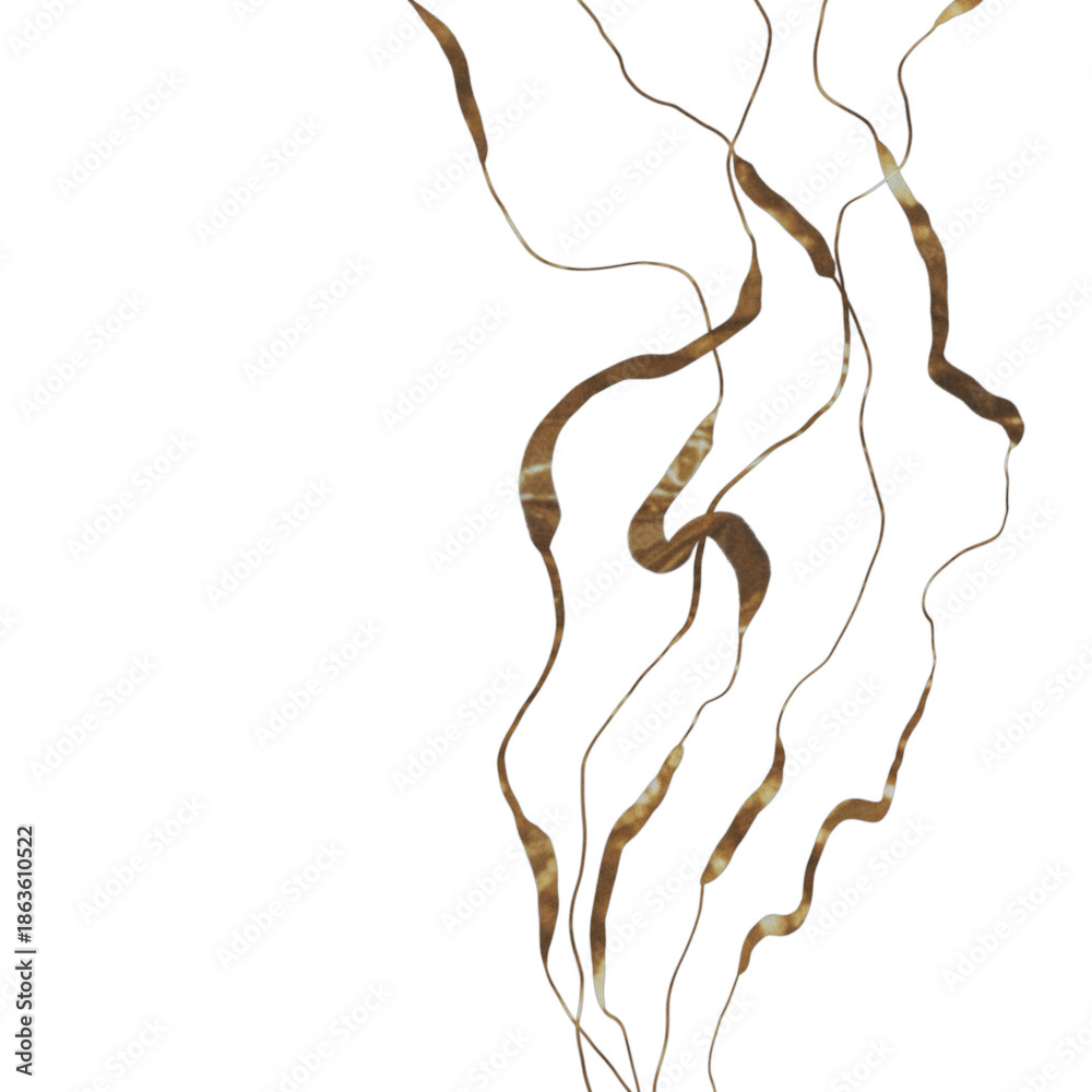 Fototapeta premium Elegant Golden Wavy Lines on Black Background Abstract Luxury Concept