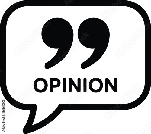 Opinion quote icon speech bubble graphic