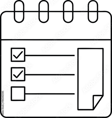 daily-planner---line-art-vector-illustration on transparent background