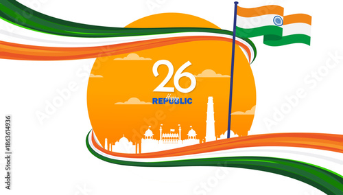 Happy Republic Day Celebration Greeting Background