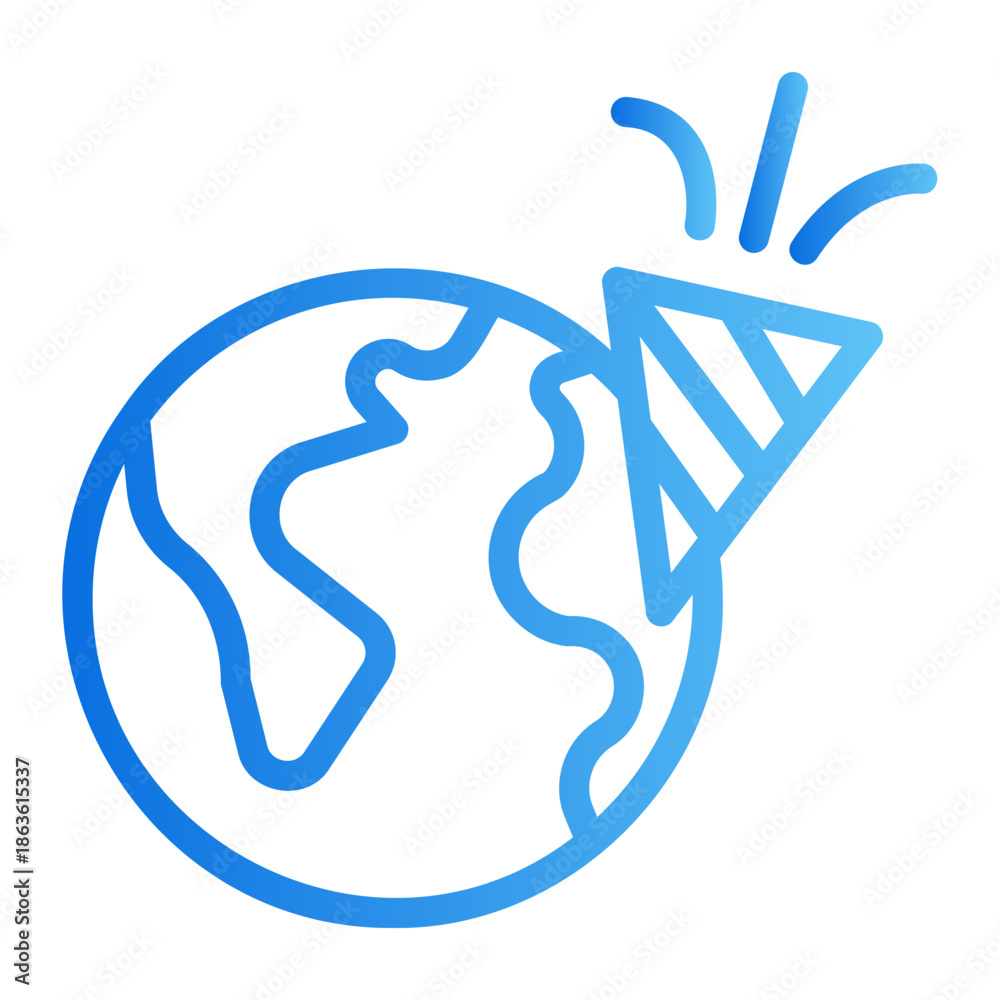 Obraz premium blobe happy new Line Gradient Icon