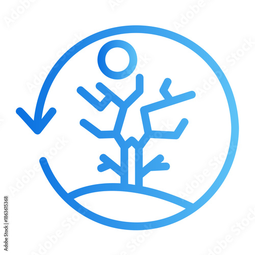 change of seasons Line Gradient Icon