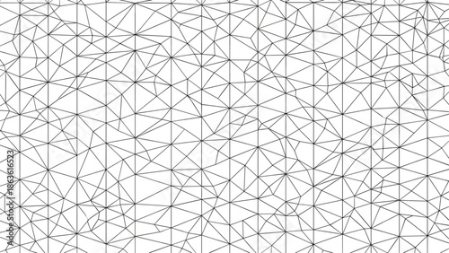 Geometric pattern with interconnected triangles and vertical lines on a white background