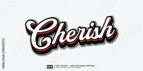 Editable Cherish 3D Cartoon Text Effect for February Friendship | Premium Font Template