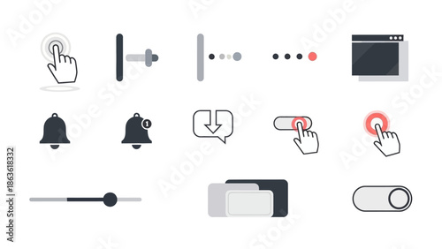Collection of web interface icons.