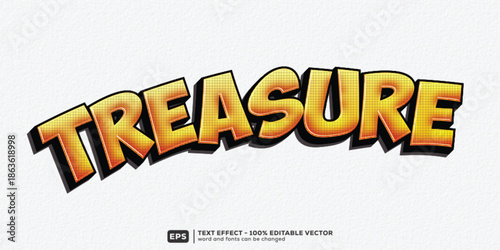 Editable Treasure 3D Cartoon Text Effect for February Friendship | Premium Font Template