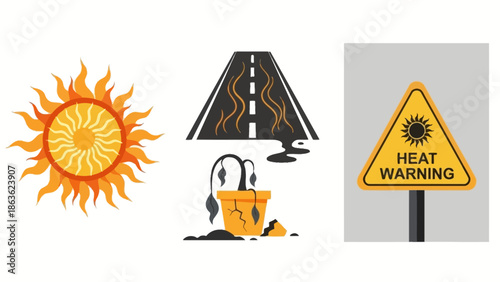 Climate Change Disaster Concept Flat Vector