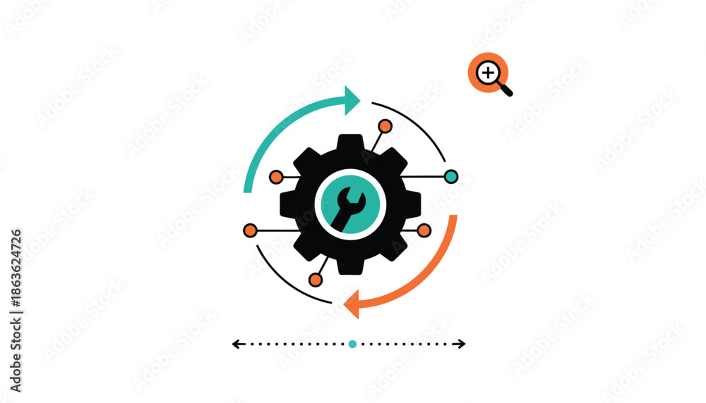 Obraz premium Gear Cog Process Cycle Infographic