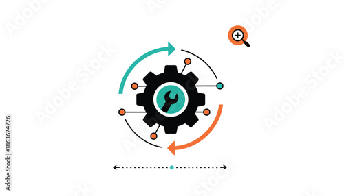 Gear Cog Process Cycle Infographic