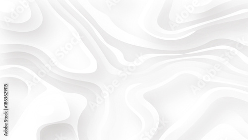 Vector topographic illustration. White paper cut decoration textured with, wavy layers 3d topography relief background. 
