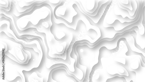 White abstract geometric pattern background, wave and curve abstract background. Abstract wavy line 3d paper cut white background. 
 
