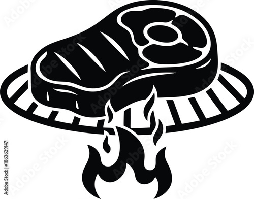 BBQ piece vector art illustration