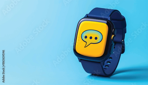 Smartwatch displaying a message icon on its screen for notifications.