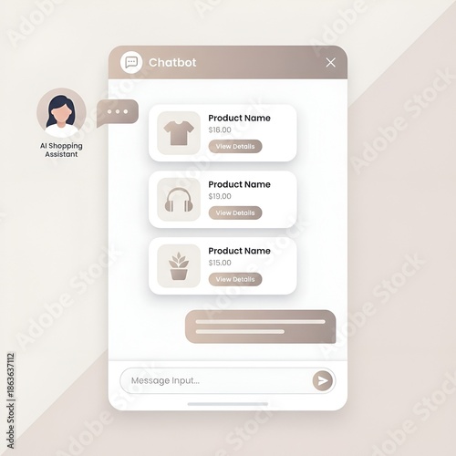 E-commerce Chatbot UI Screen – AI Shopping Assistant Interface