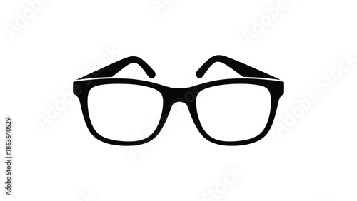 Silhouette of black glasses on a white background
