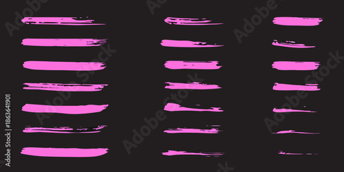 Abstract pink brush strokes on a black background creating a modern design
