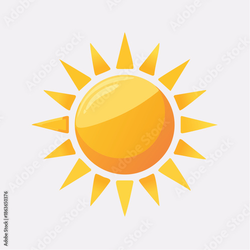 Yellow Sun Icon with Partial Eclipse.