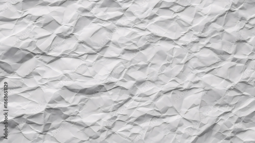 Fototapeta premium Crumpled white paper background with textured surface for design projects and creative presentations in high resolution