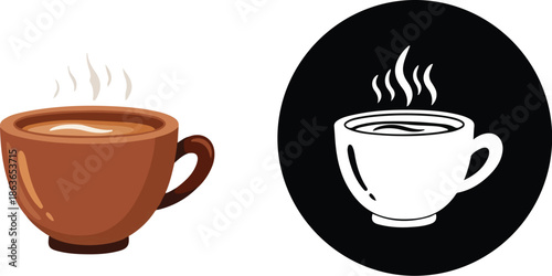 Steaming Cup of Coffee: A comforting depiction of a steaming cup of coffee, exuding warmth and inviting one to savor a moment of tranquility and energy. 