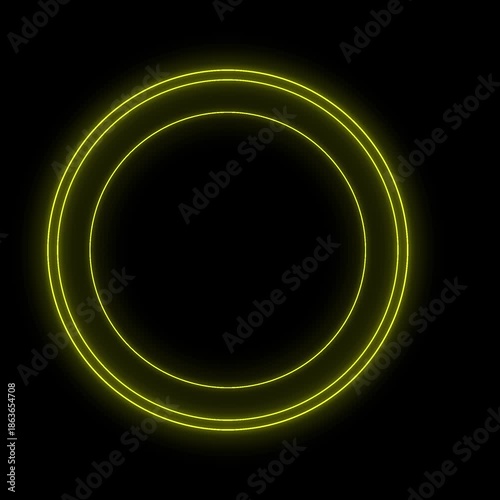 Pulsing Gold Neon Halo Loop on Black Background