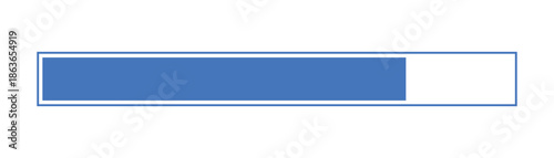 Progress Bar Illustration with blue color Filling Up the frame Isolated