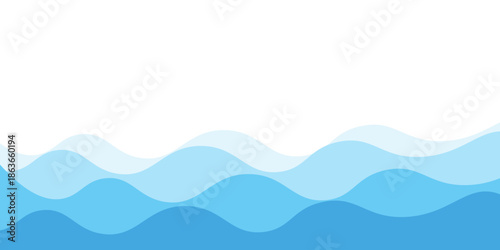Blue natural water ocean wave layer vector background.