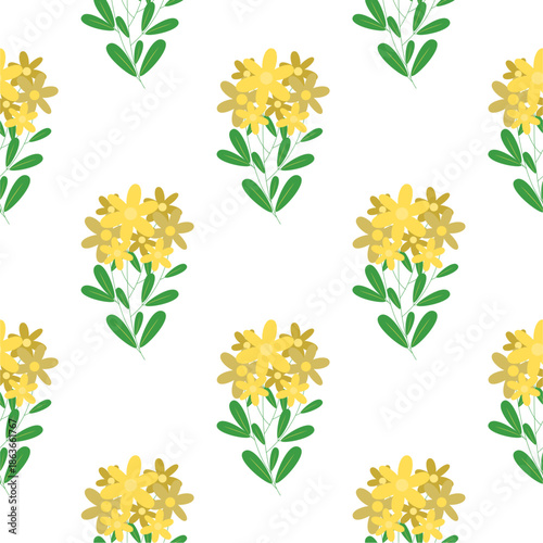 Flower vector seamless pattern illustration floral background 
