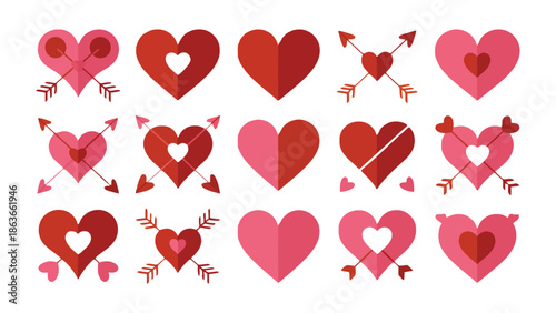 Hearts' Collection: A delightful collection of various heart designs, a visual celebration of love and affection. Each heart is unique, yet bound by the common theme of love.