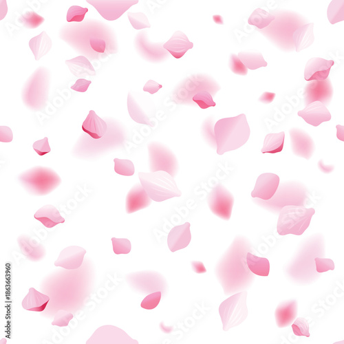 Aesthetic cherry blossom petal fall for japanese spring theme vector