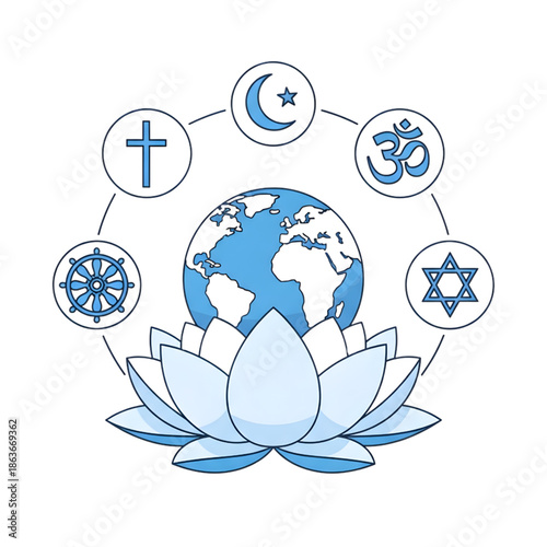 World Interfaith Harmony and Global Unity Illustration