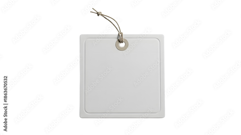 Naklejka premium Blank white tag with string isolated on white background