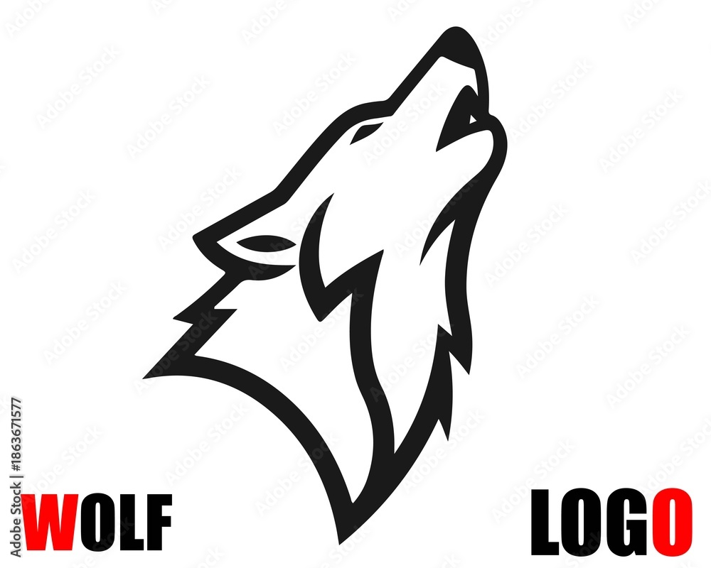Fototapeta premium A stylized wolf logo with bold lines and a striking design