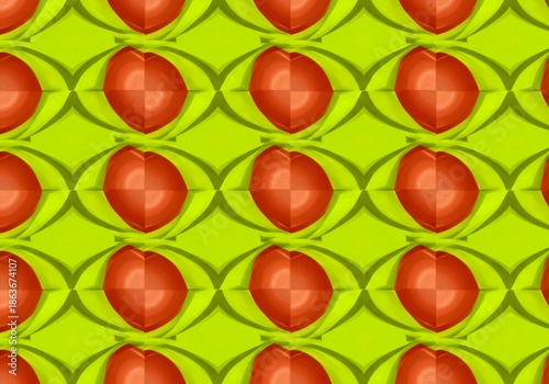 A vibrant abstract seamless pattern featuring repeating geometric shapes in bright contrasting colors, ideal for backgrounds and textiles, seamless, abstract, backdrop