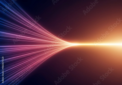 Abstract visualization depicting forward acceleration and continuous progression using dynamic flowing lines and gradients, visualization, shape, conceptual