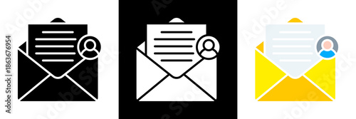 Email Icon Set Glyph vector Illustration 