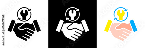 Support Icon Set Glyph vector Illustration 