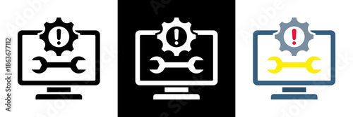 Troubleshooting Icon Set Glyph vector Illustration 