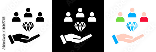 Customer Value Icon Set Glyph vector Illustration 