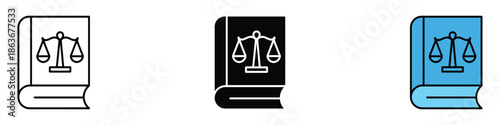 Law book icon vector. legal principles and justice symbol. vector illustration.