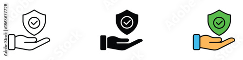 Policyholder icon vector. security, protection, and verified service symbol. vector illustration.