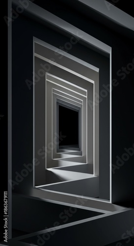 Repetitive architectural sequence creating a strong sense of depth and visual movement. Abstract geometric background design, background, vertical, regular