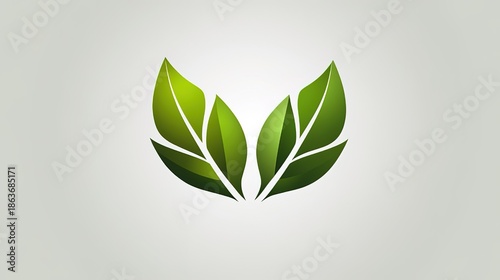Two Green Leaves Vector Illustration for Eco - Related Projects